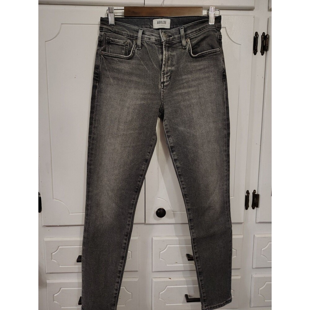 AGOLDE Sophie Mid Rise Skinny Jeans Black Wash  Womens Size 26